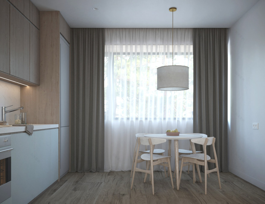 厨房客厅室内设计丨俄罗斯莫斯科丨Pobedonoscev Architects-6