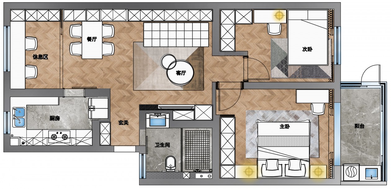 自然简约·北欧风 86㎡定制家居丨内舍整体软装-5