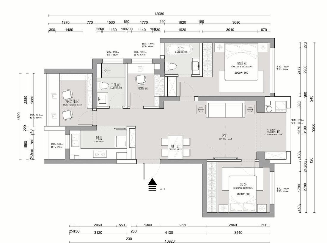 平层原始精装房改造丨中国芜湖丨芜湖鸿鹄设计-1