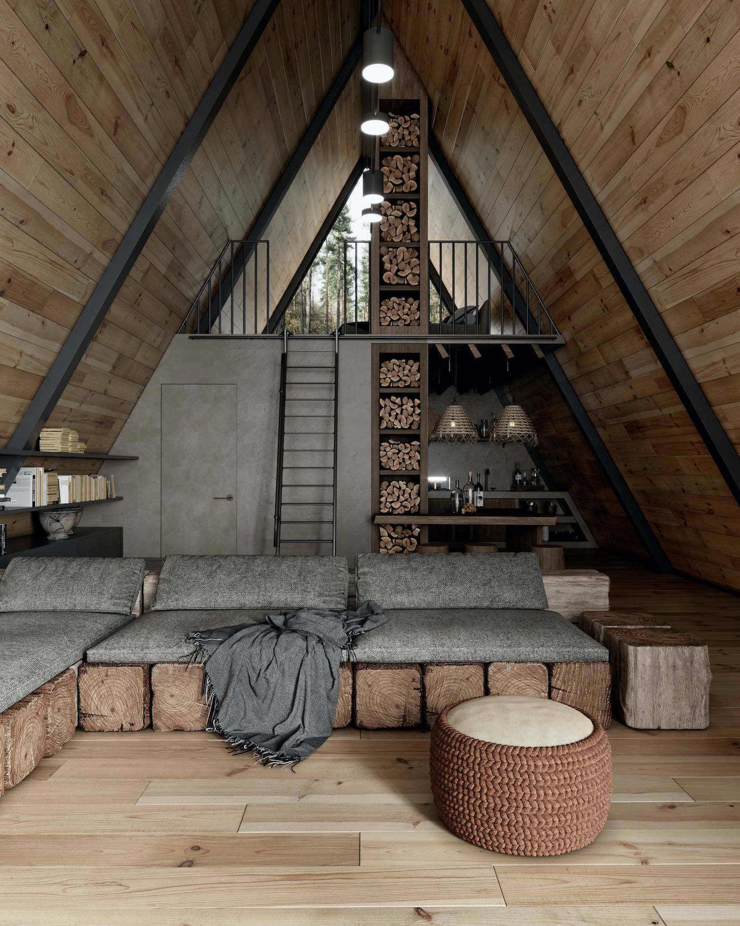 塔霍湖的现代A型框架小屋-10