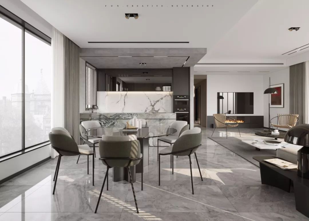 绍兴融创越州府现代大平层 | 双倍空间,大胆用色-24