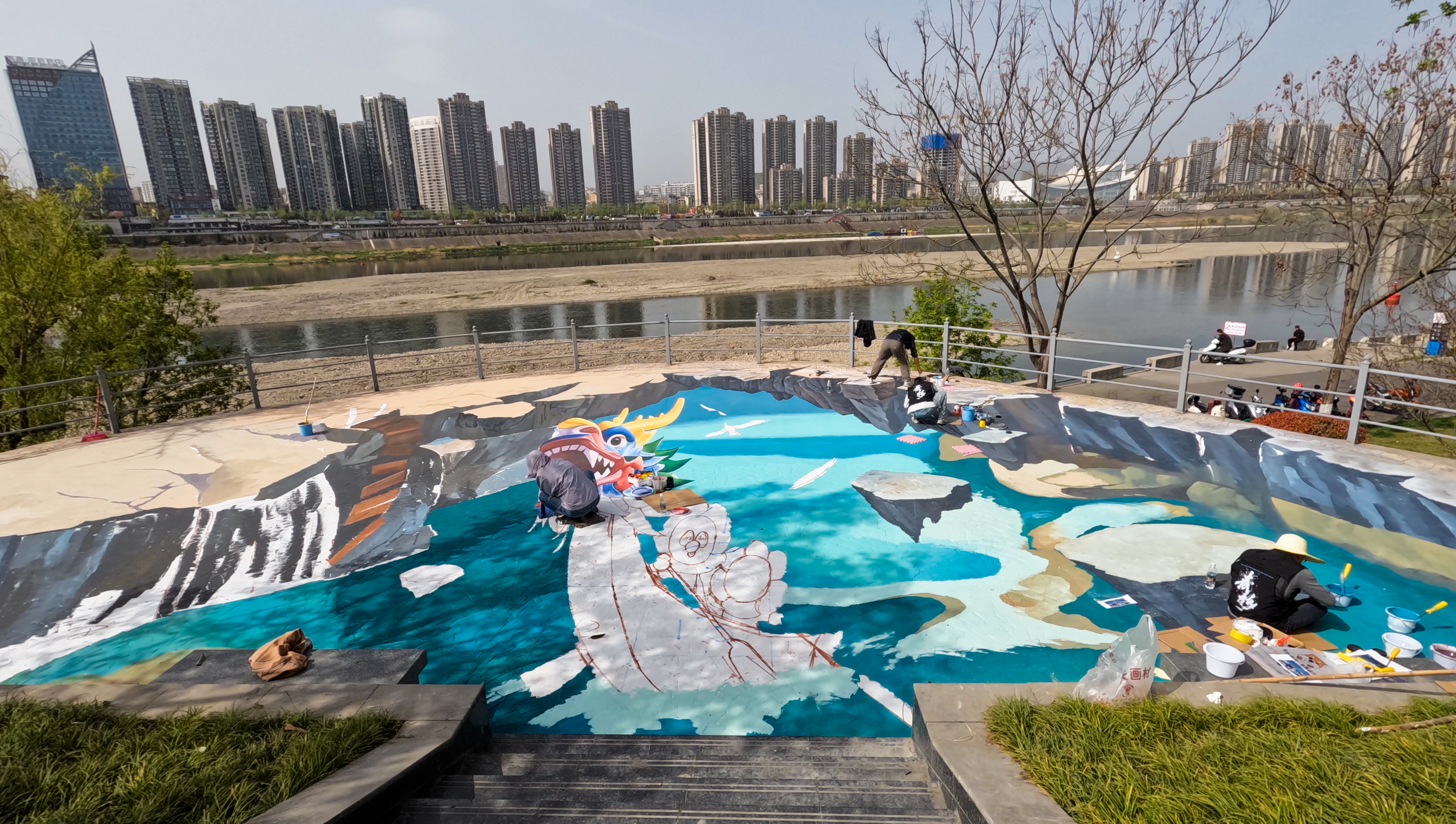 安康龙舟地面画-8