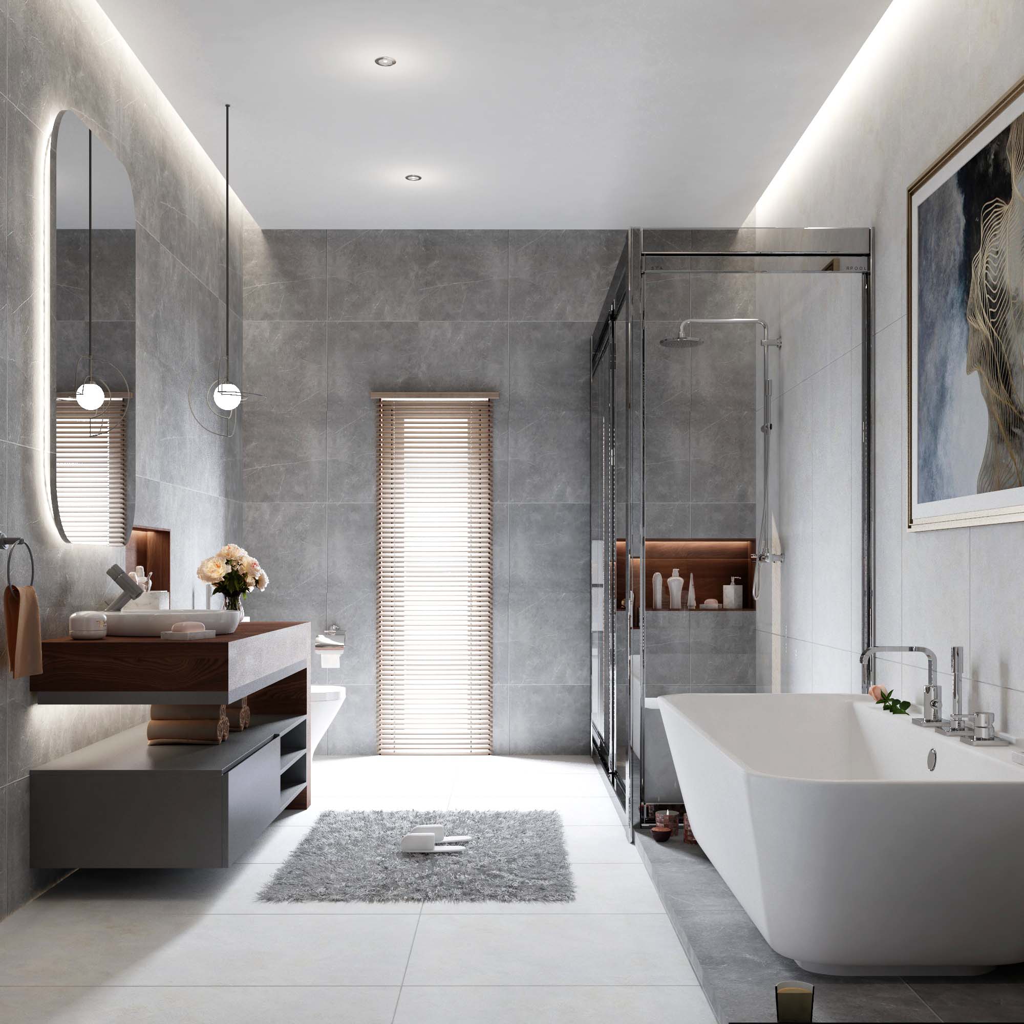 主,男孩,女孩房浴室设计丨沙特阿拉伯丨M D STUDIO-4