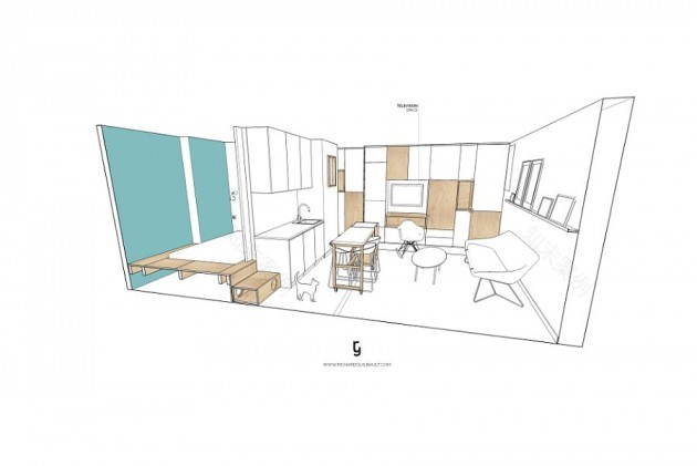 巴黎30平公寓改造丨法国巴黎丨Richard Guilbault-11
