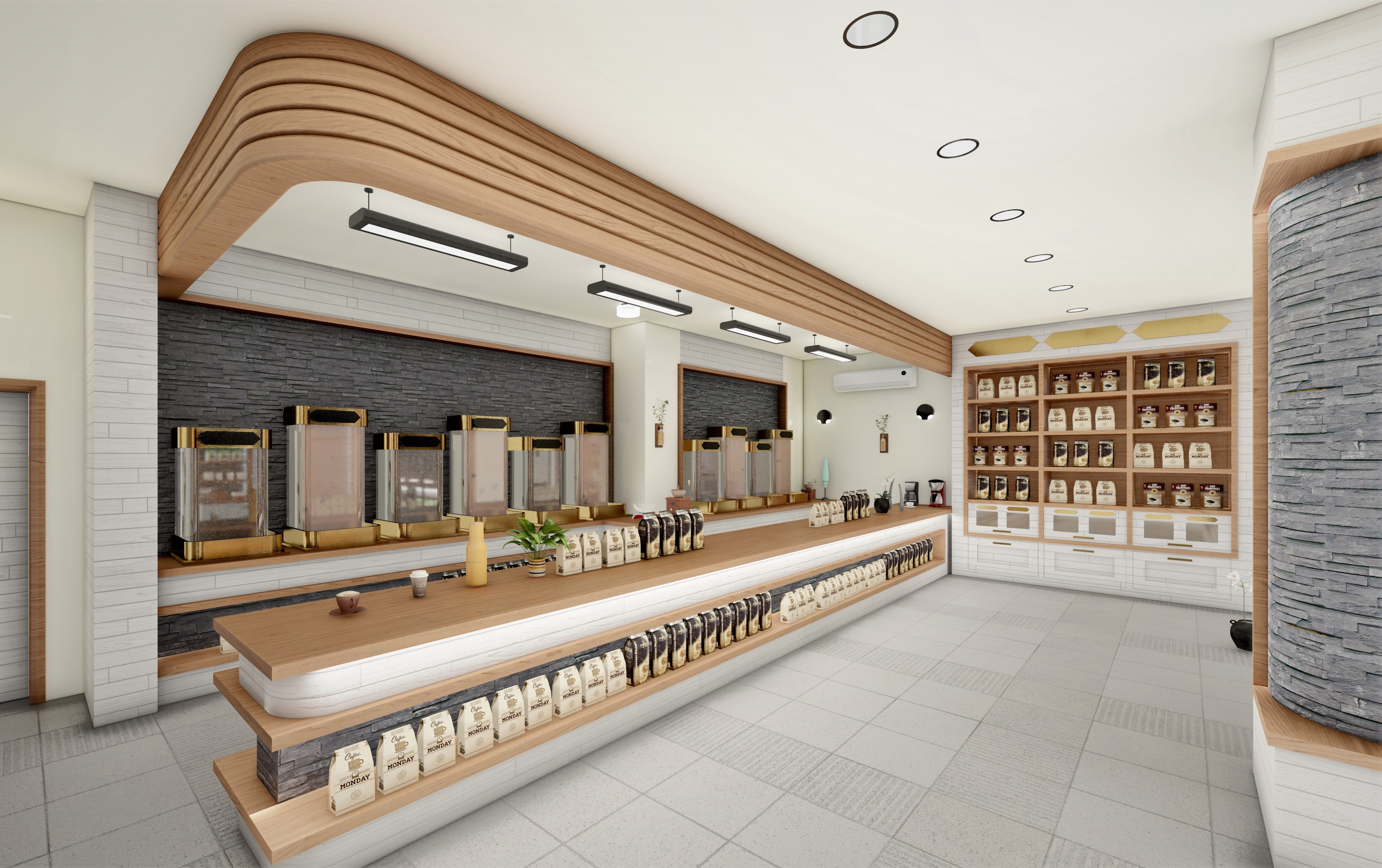 Interior modern design for sweets & coffee beans shop-7