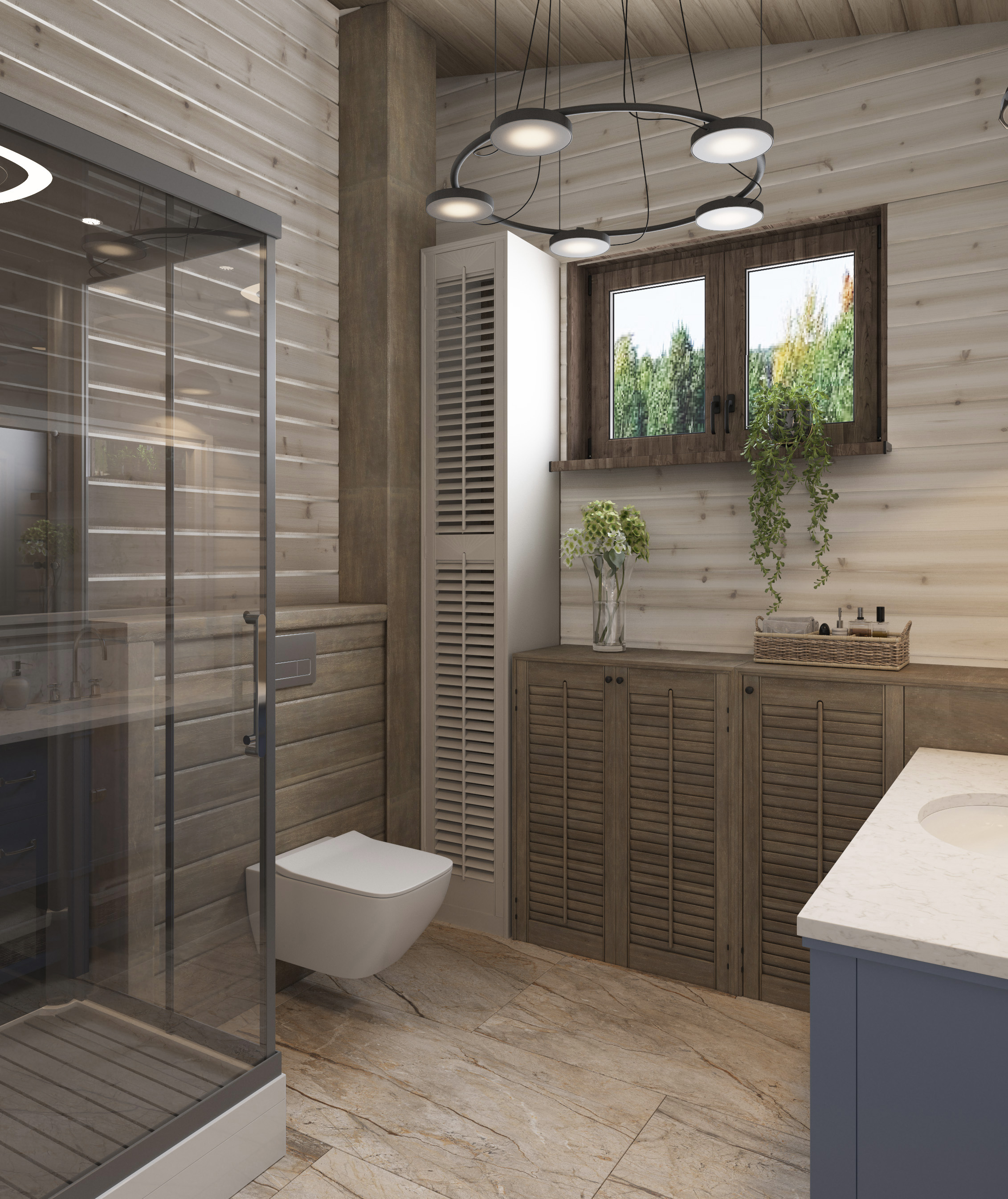 санузел в деревянном доме-5