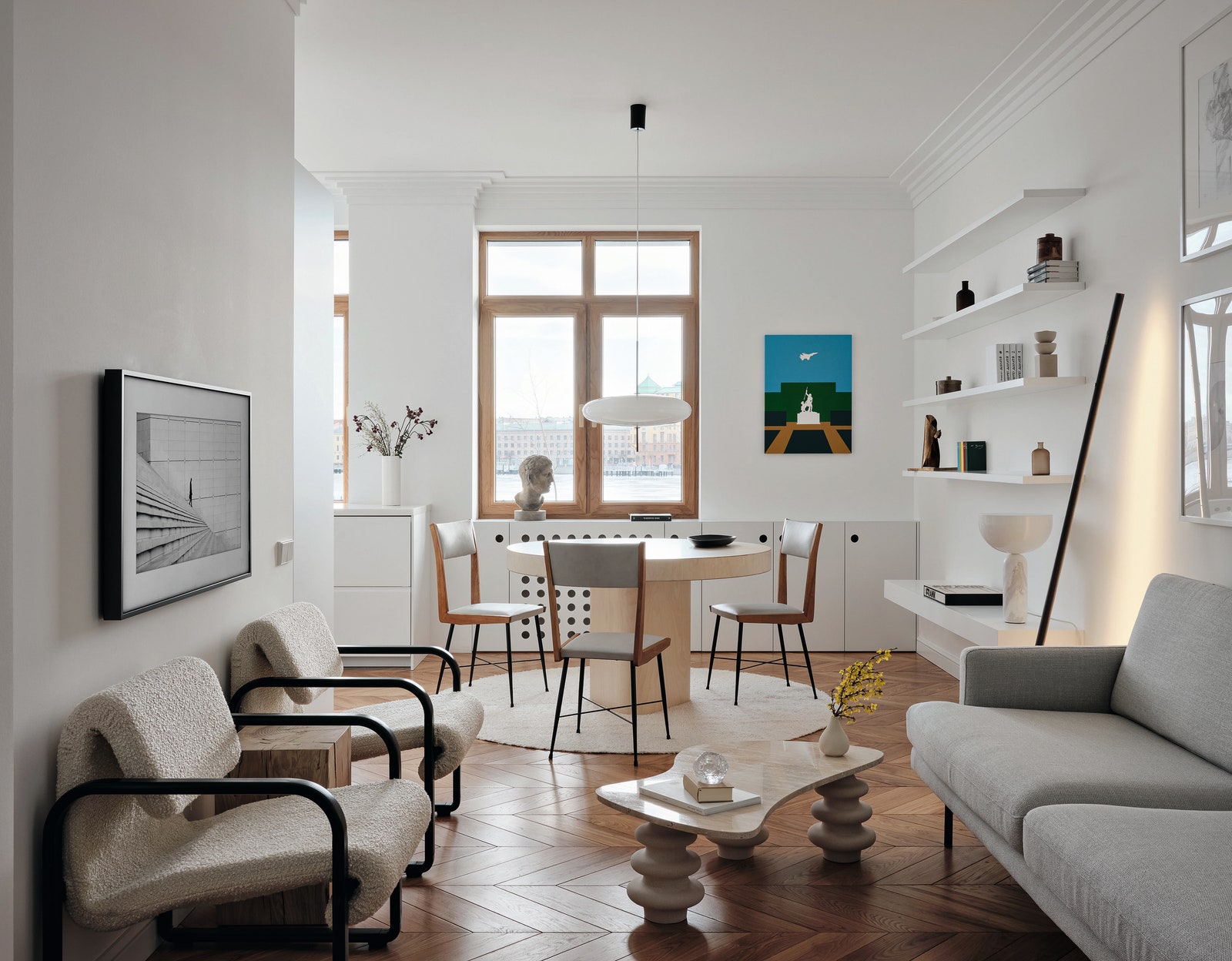 圣彼得堡 85 平米公寓 | 极简与传统的完美融合-2