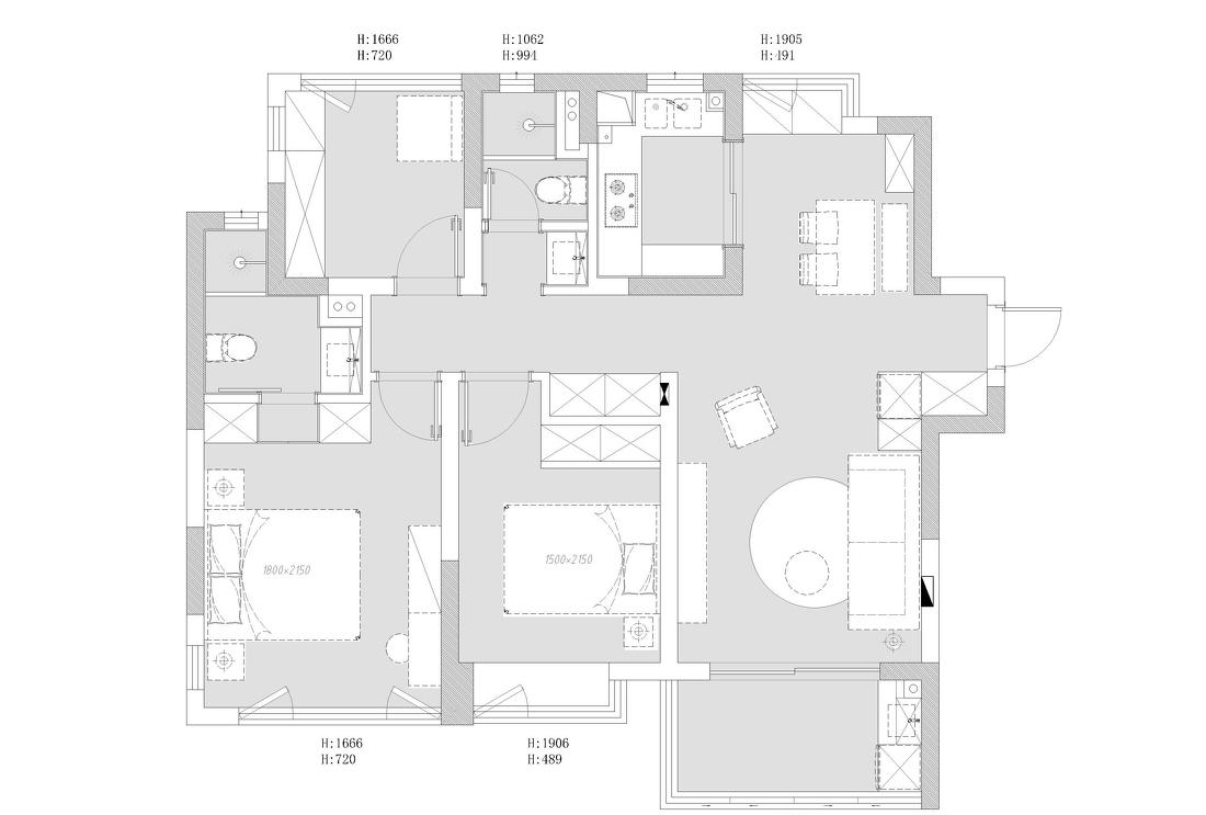 张兆娟-ZZdesign工作室丨ZZdesign工作室张兆娟丨平层丨110平精装修改造的去风格化，温馨柔美。-0