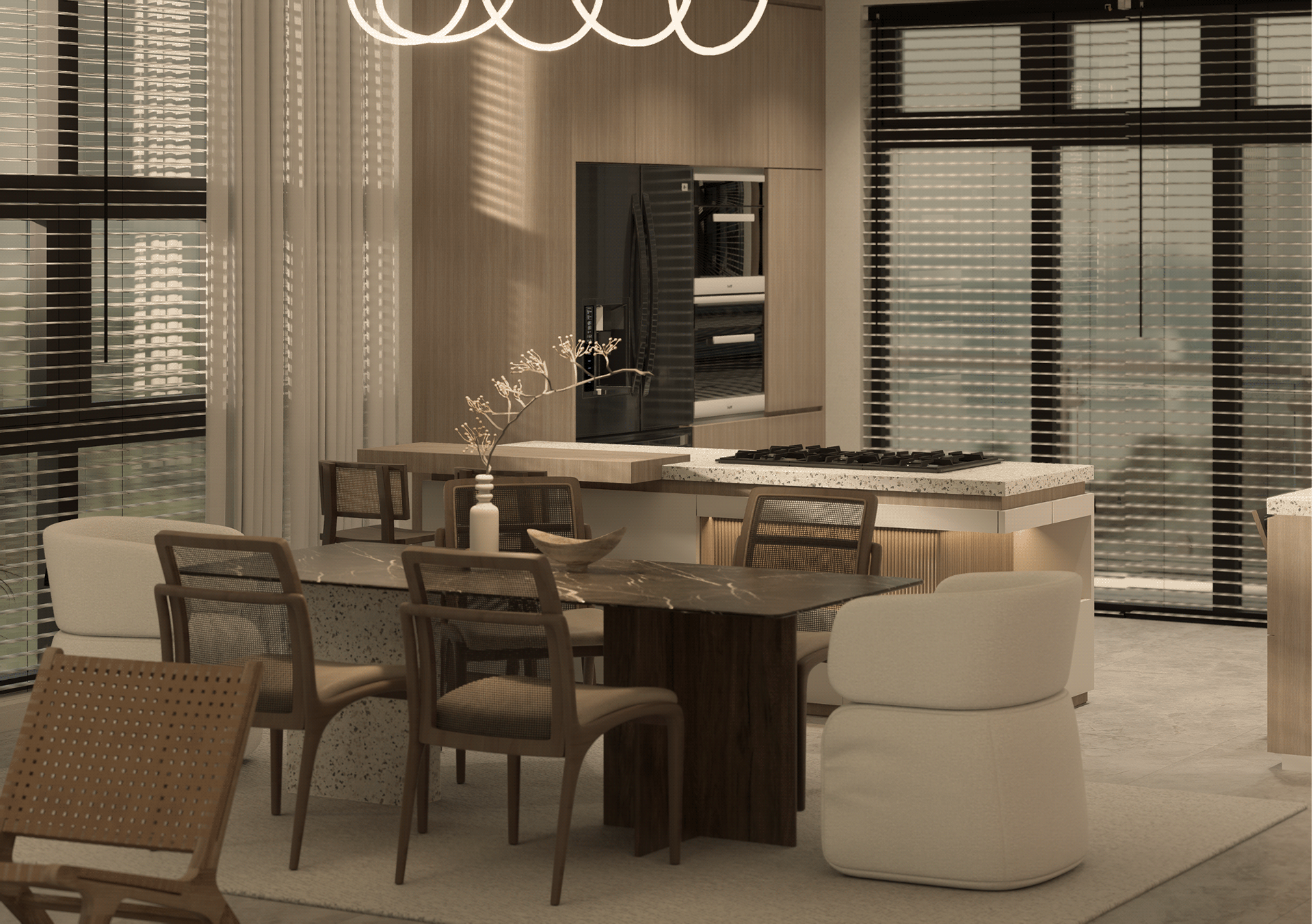 2卧室住宅单元室内设计3D可视化项目-9