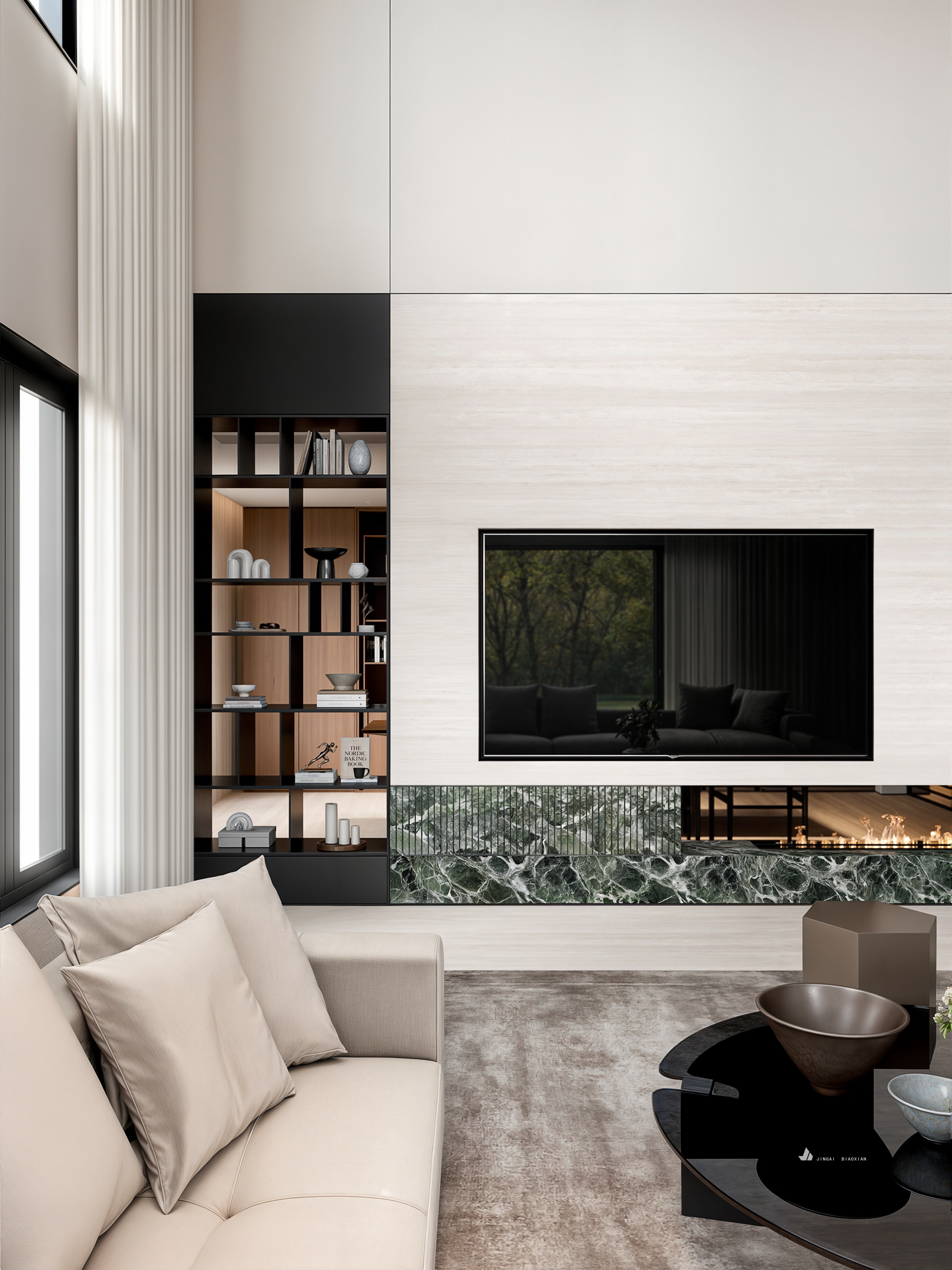 现代意式挑空别墅-7