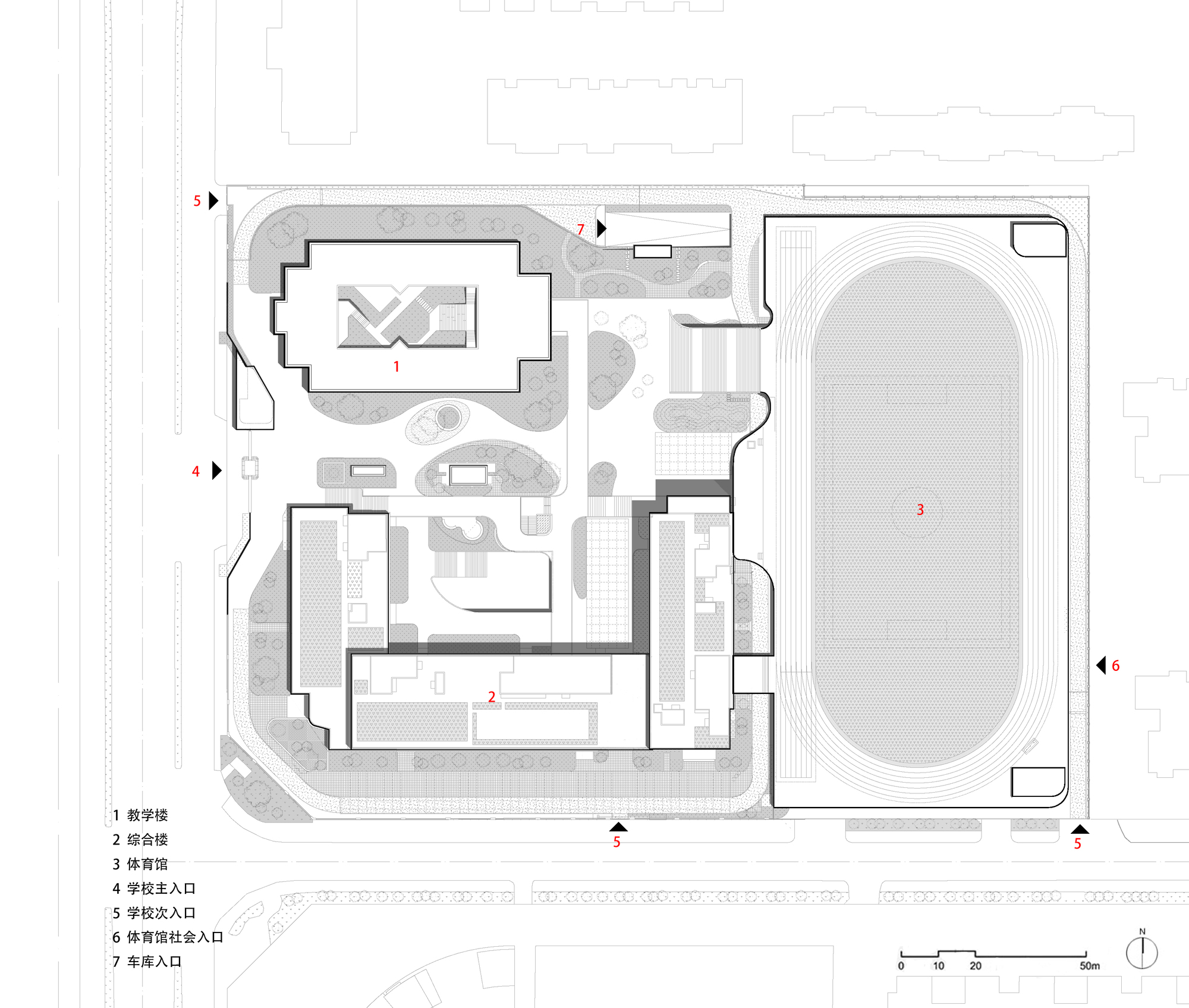 西安高新一中扩建及社会共享停车场丨中国西安丨中国西南建筑设计研究院曲培青工作室-24