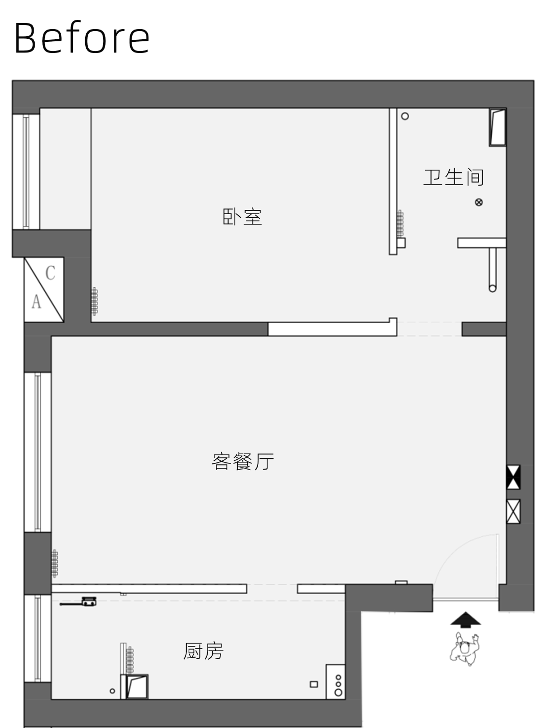 北京55㎡一居改两居丨中国北京-11