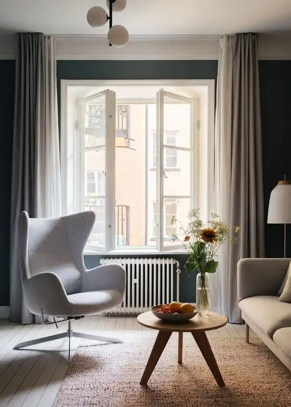 斯德哥尔摩小公寓的时尚灰色蓝色墙面设计-3