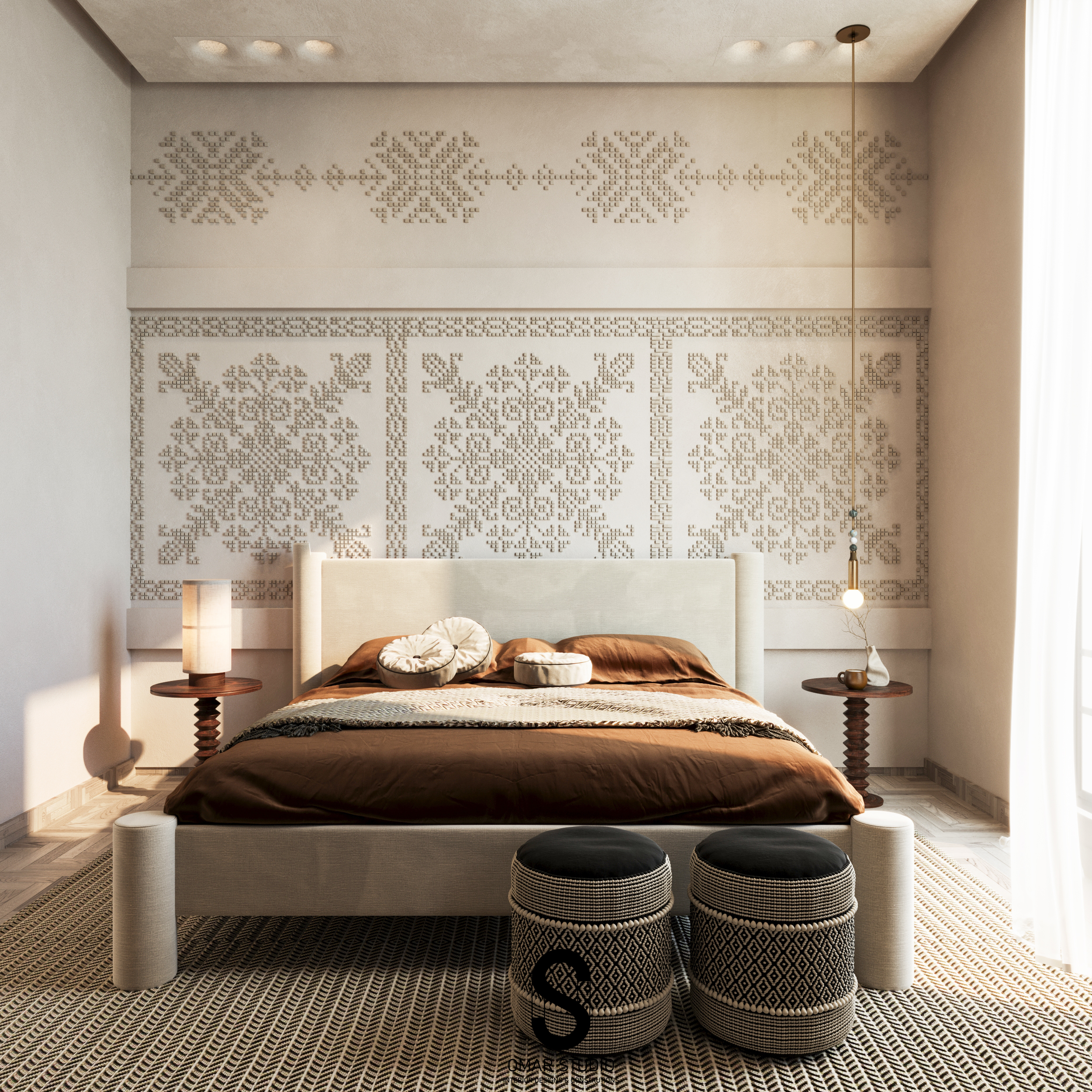 找到卧室

注：najdi在塞尔维亚语等语言中有找到的意思，结合bedroom（卧室），整体可翻译为找到卧室  丨omar studio-6