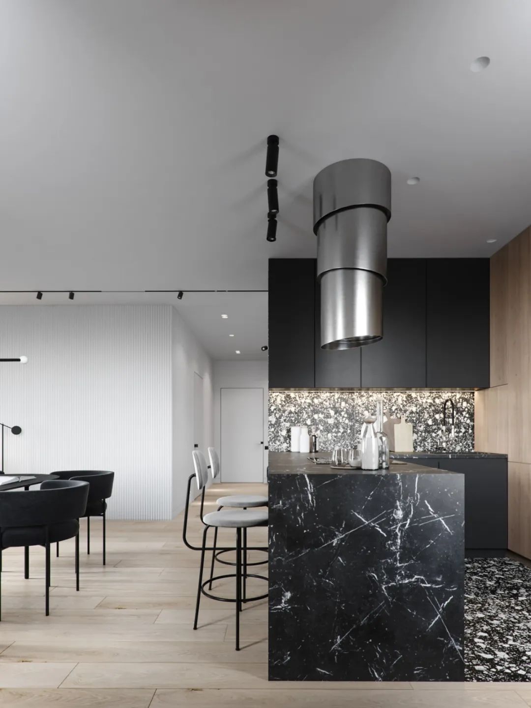 TSAUNYA 工作室现代住宅设计 | 灰木色系蓝色打造精致生活空间-9