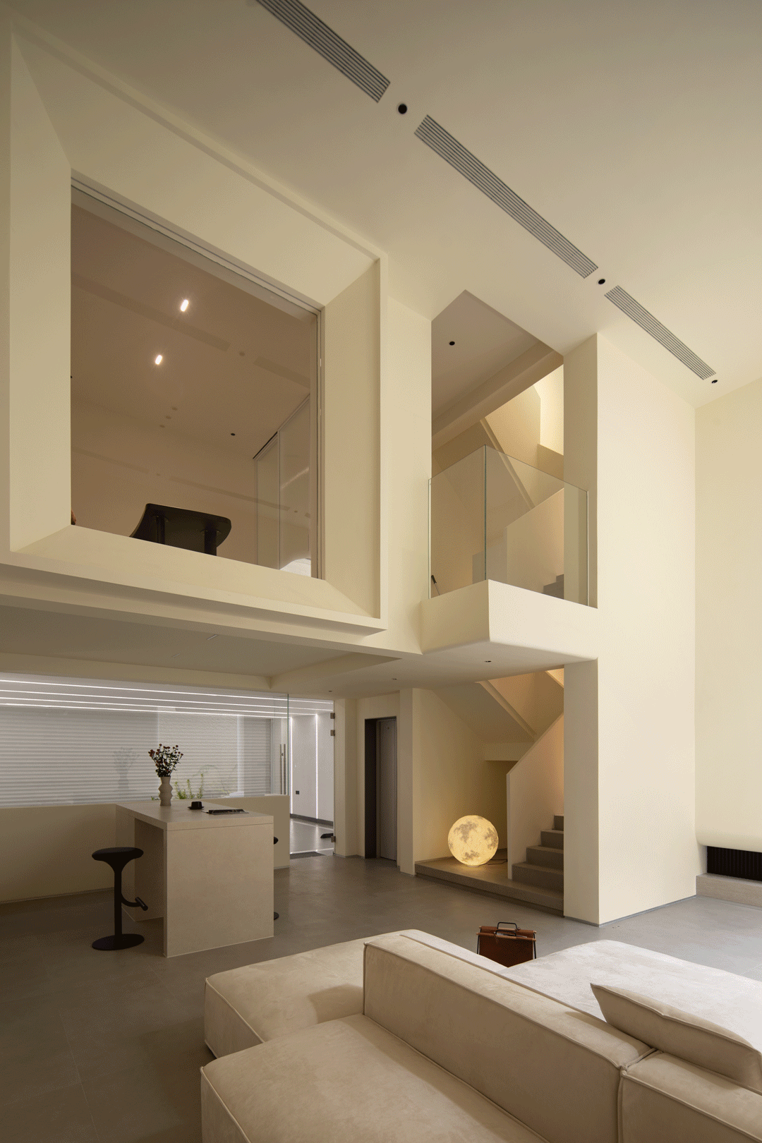 光之瀑布挑空别墅丨中国金华丨涵舍空间设计-0