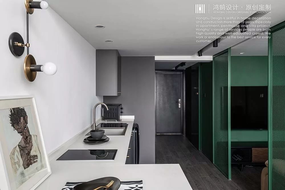 个性混搭风，60㎡独居 LOFT 打造观影办公居住一体化空间-40