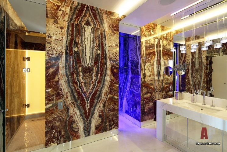 有瀑布和LED照明的豪华公寓室内设计丨Макушев Сергей,Серебряная Мария-39