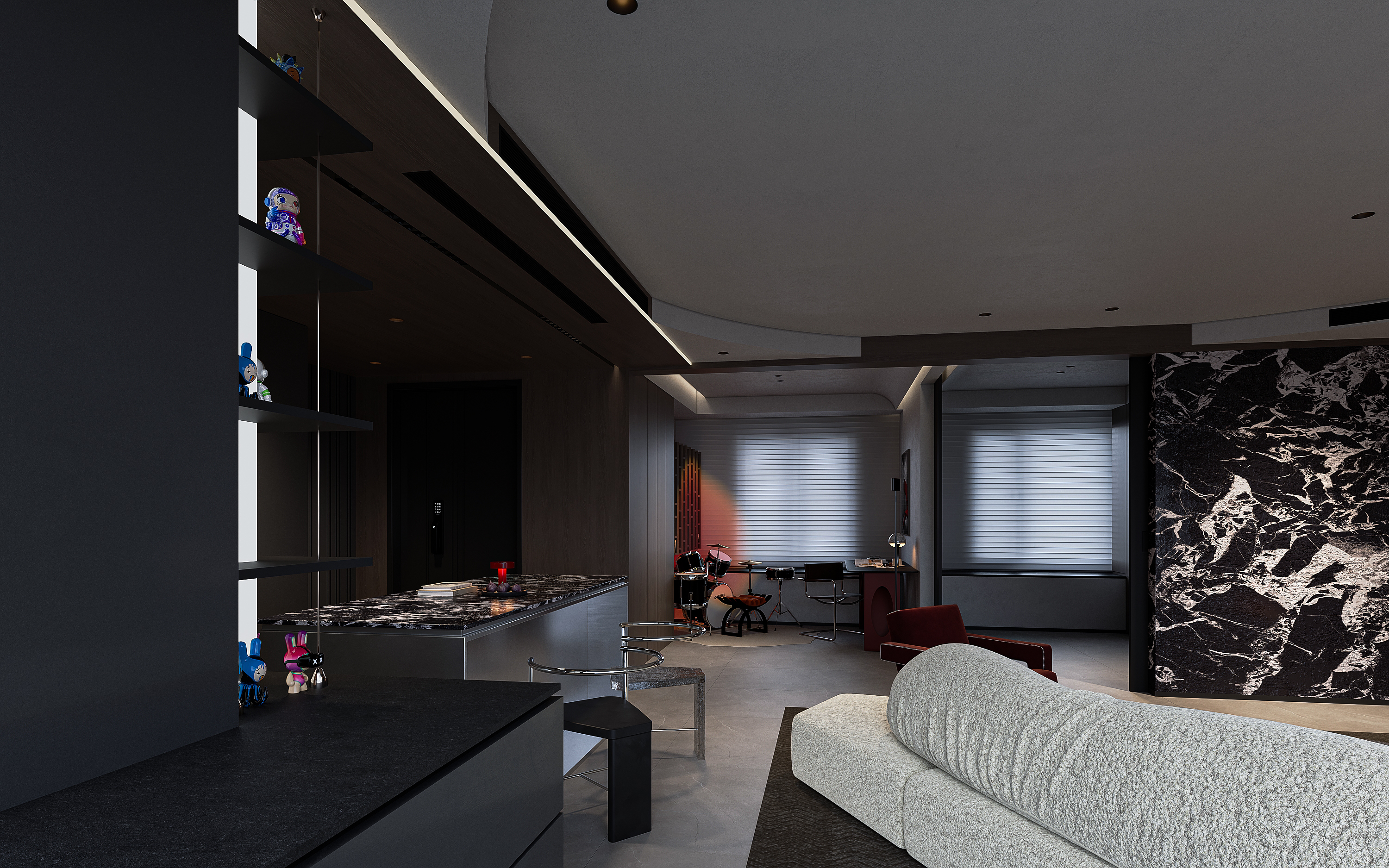 意式极简风室内设计丨金屹效果图团队-9