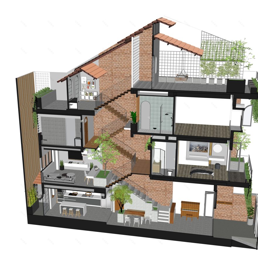 Ngôi nhà phố 72m2 dành ⅓ diện tích cho khoảng thông tầng | Chi.Arch - Hội Kiến Trúc Sư Việt Nam-2