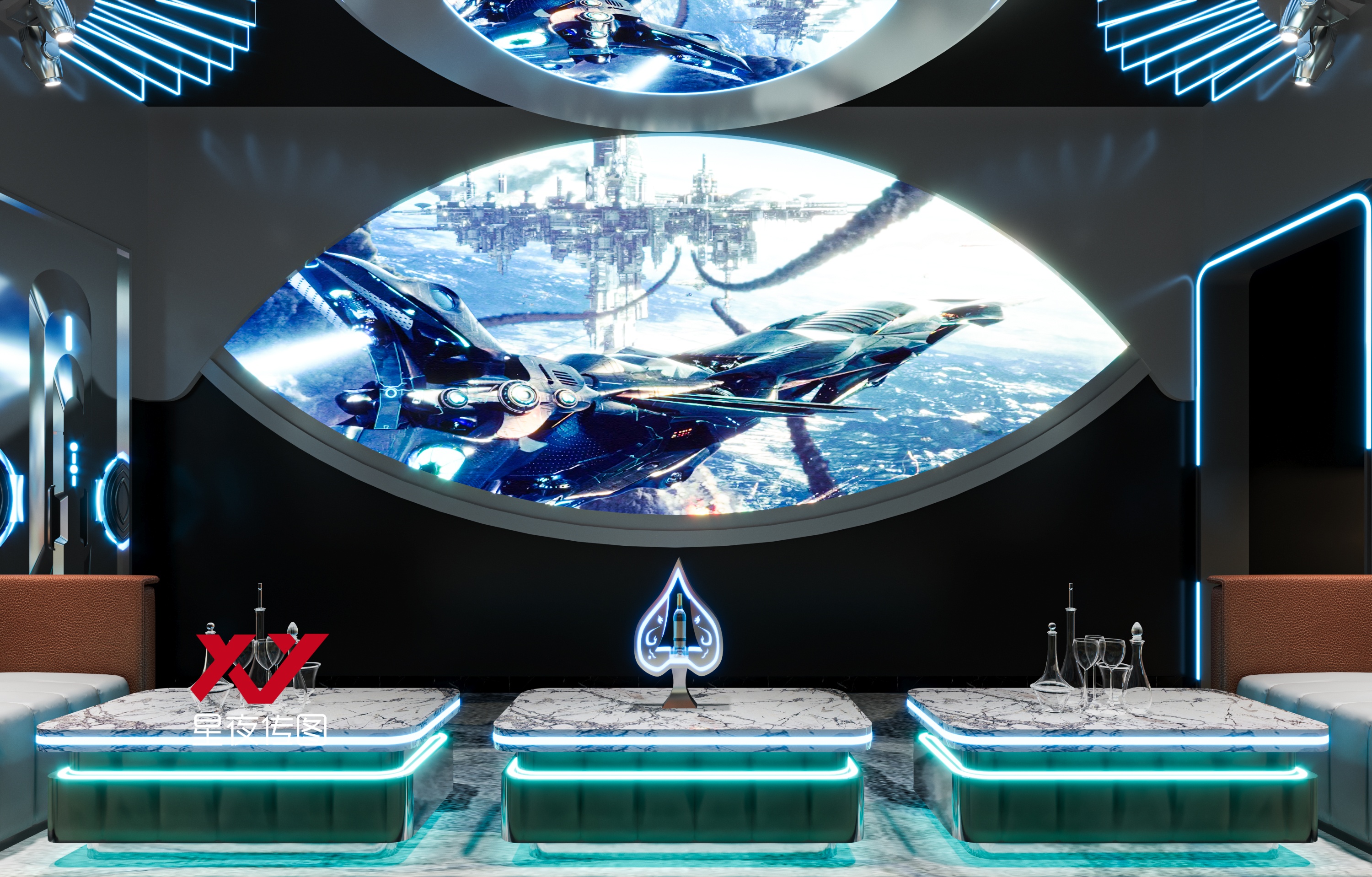 未来星际KTV 赛博朋克沉浸式歌房-12