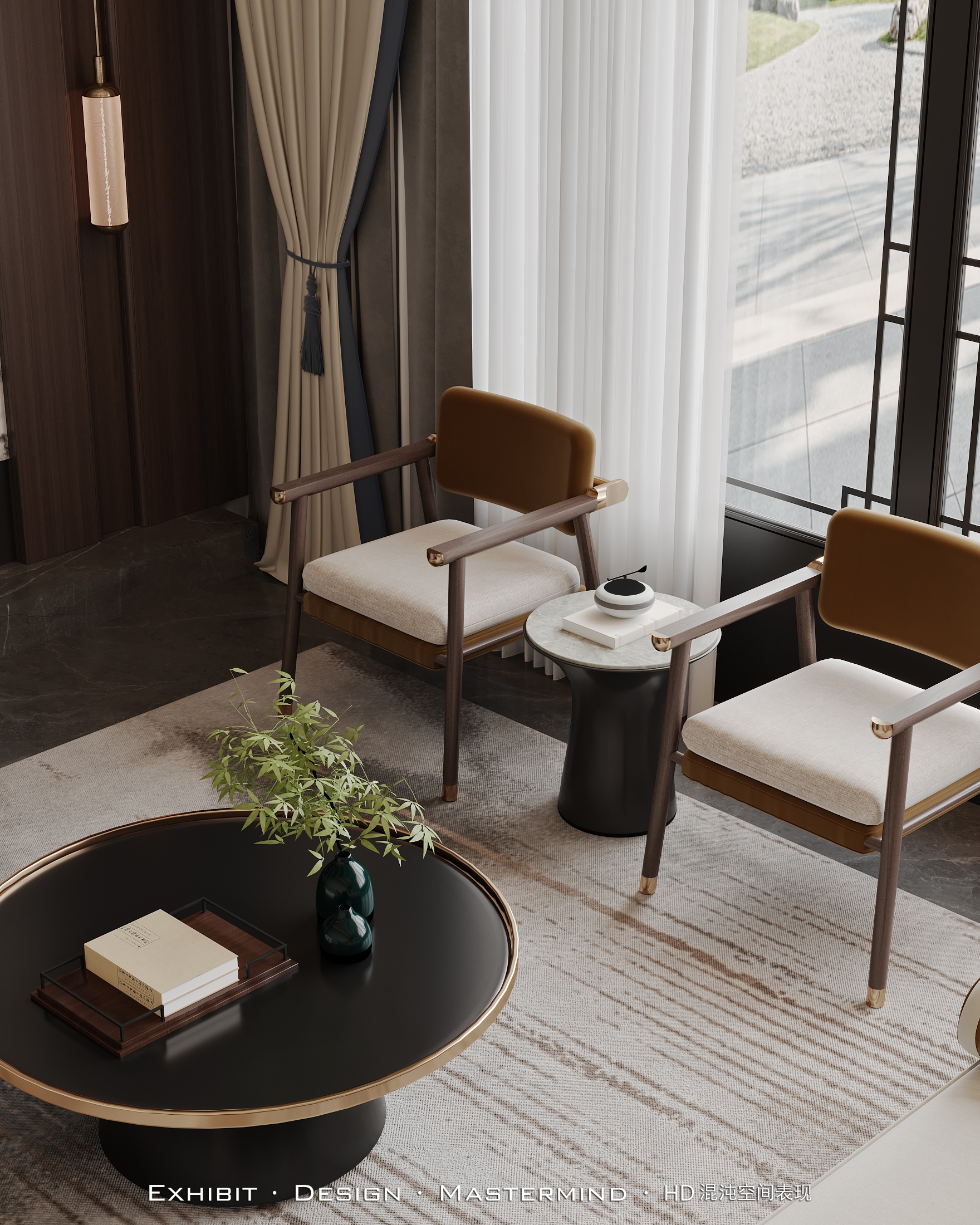 新中式风 别墅客餐厅 × 混沌空间视觉表现-1