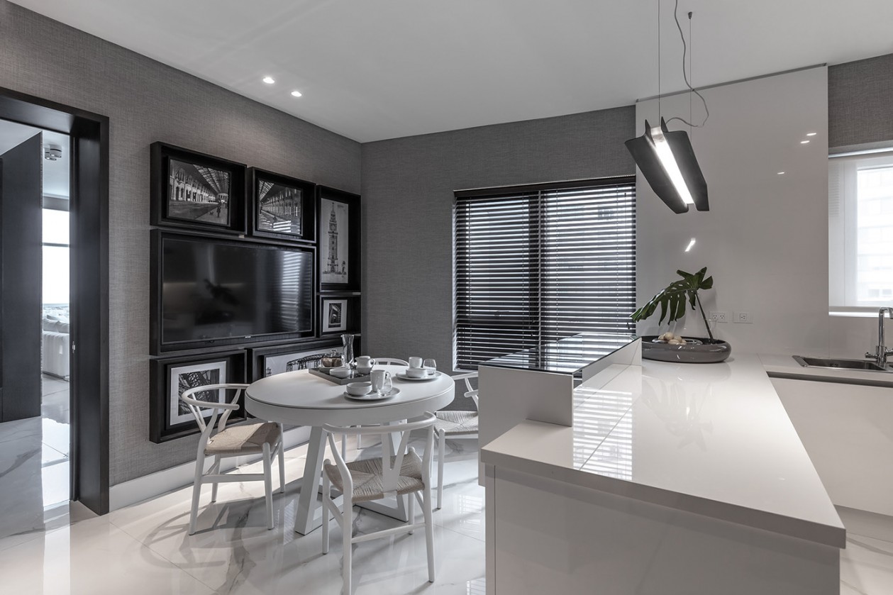 简洁白+高级灰 高级质感公寓设计-9