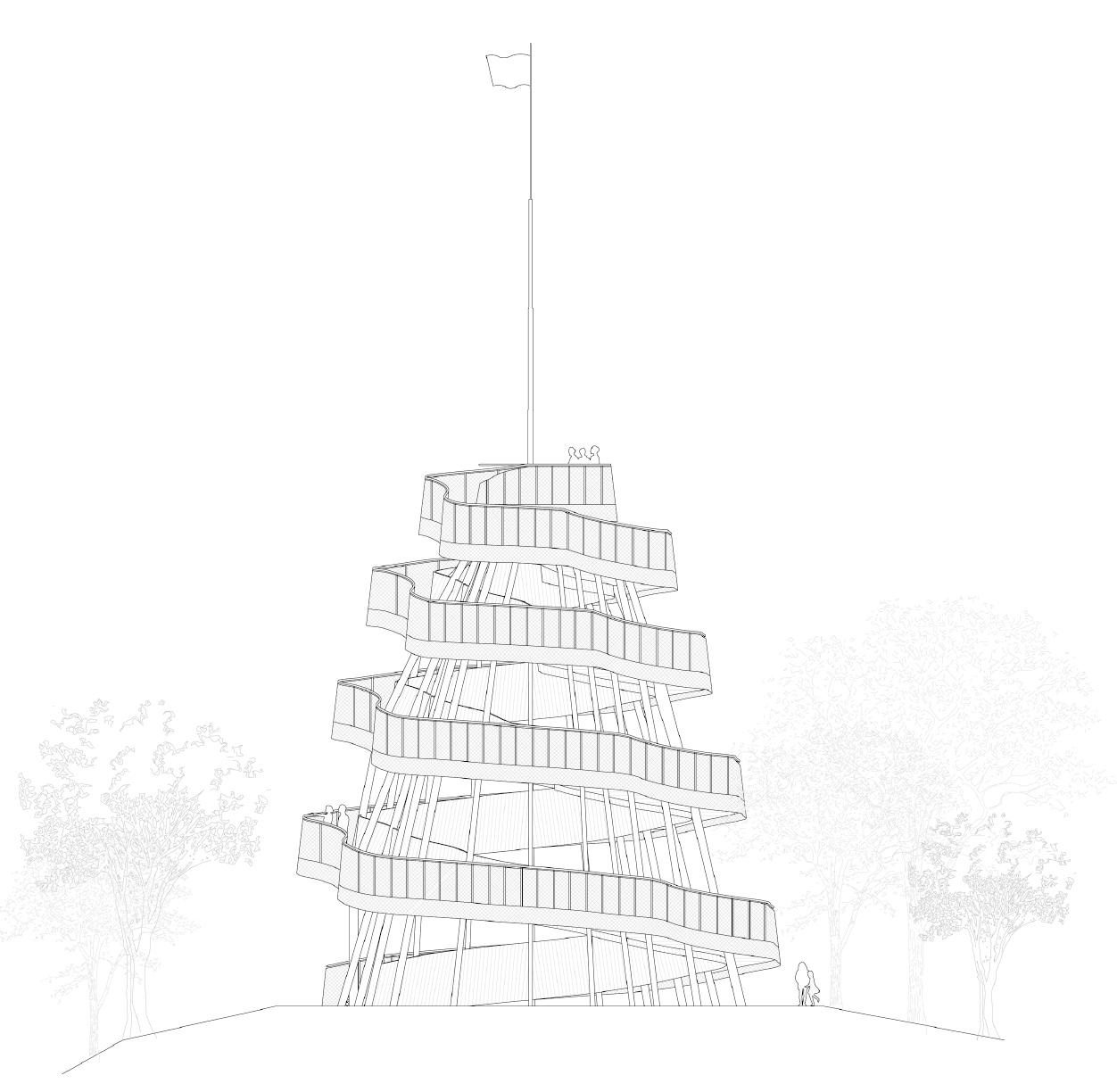 韩国 Anyang 山巅观景塔 | 盘旋而上的艺术景观-16