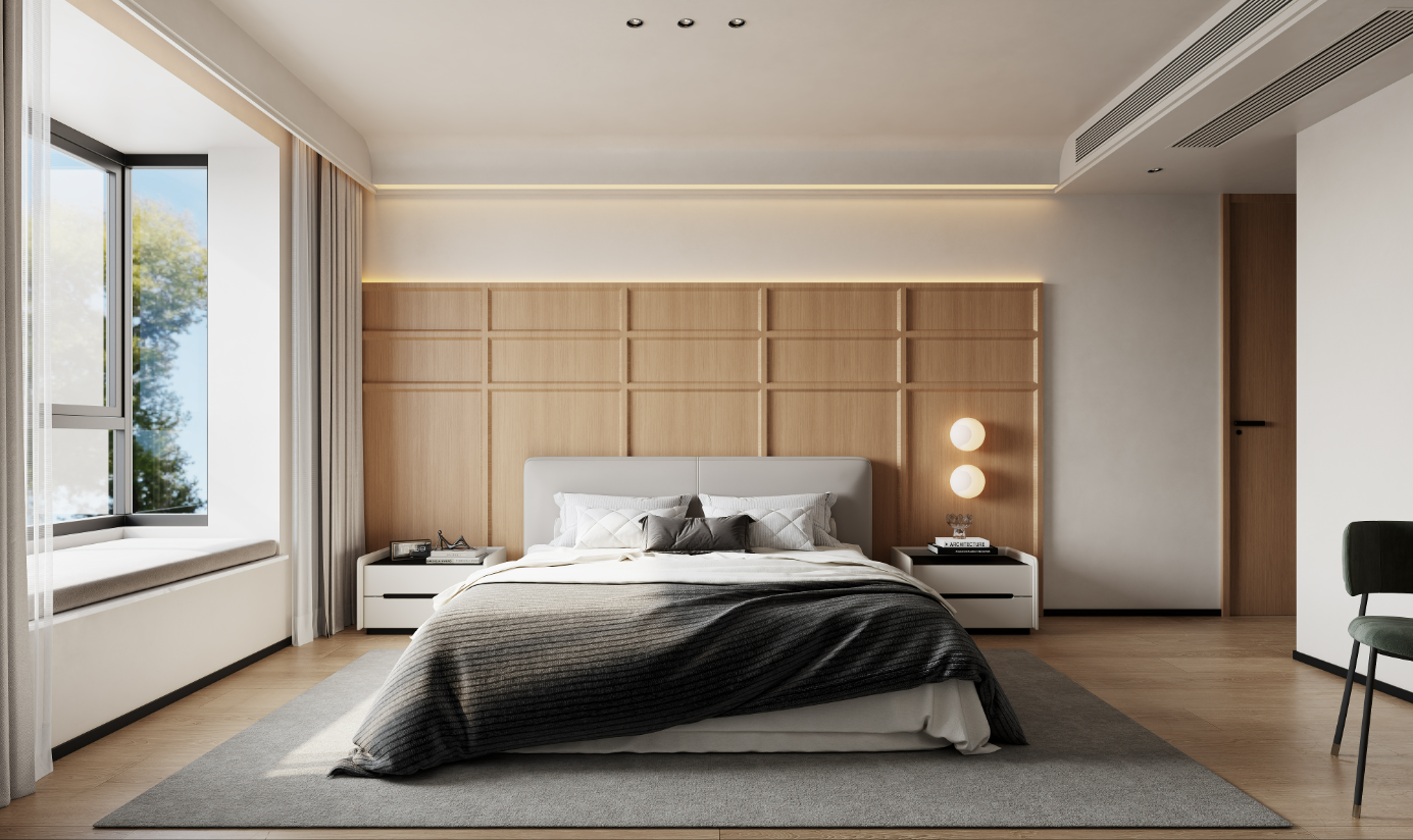 现代原木风大平层-5