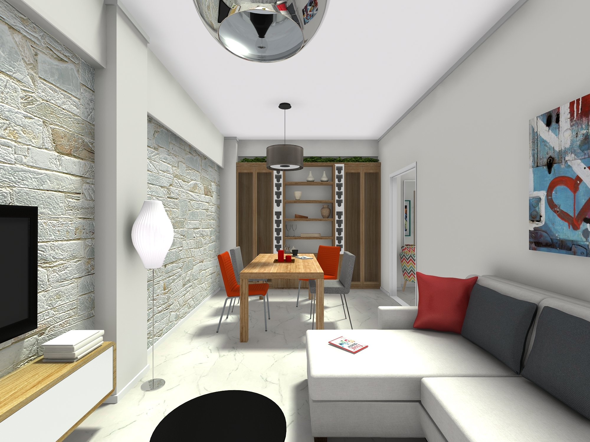 入口门厅,客厅  餐厅及卧室空间布局设计丨希腊-7