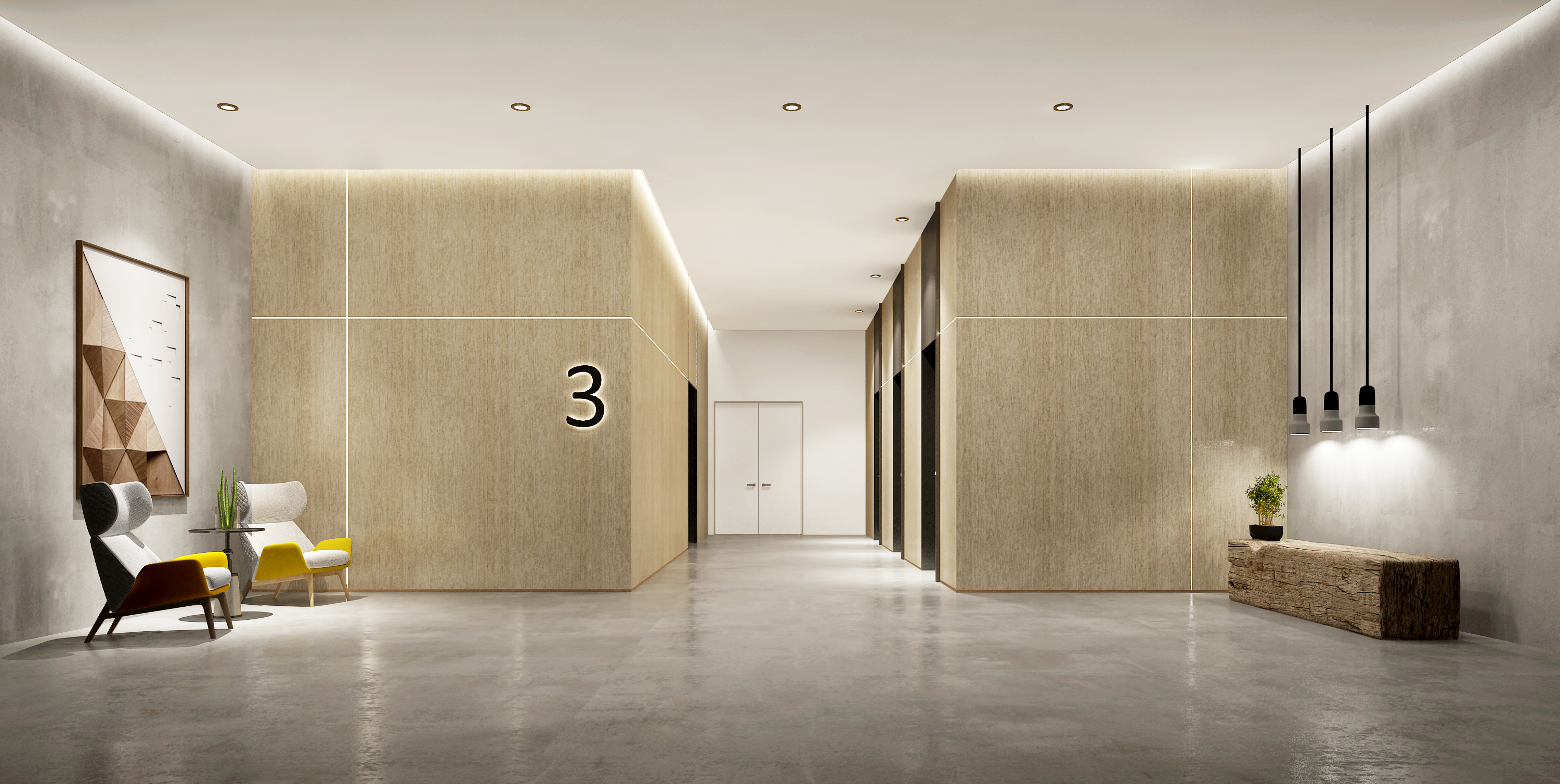 宝山长租公寓北入户大厅,电梯厅及走廊设计丨中国上海-15