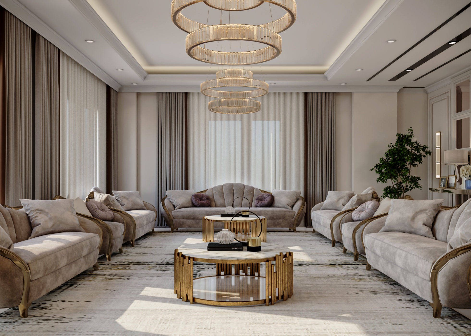 Reception, Living with Dining - Classic Style-13