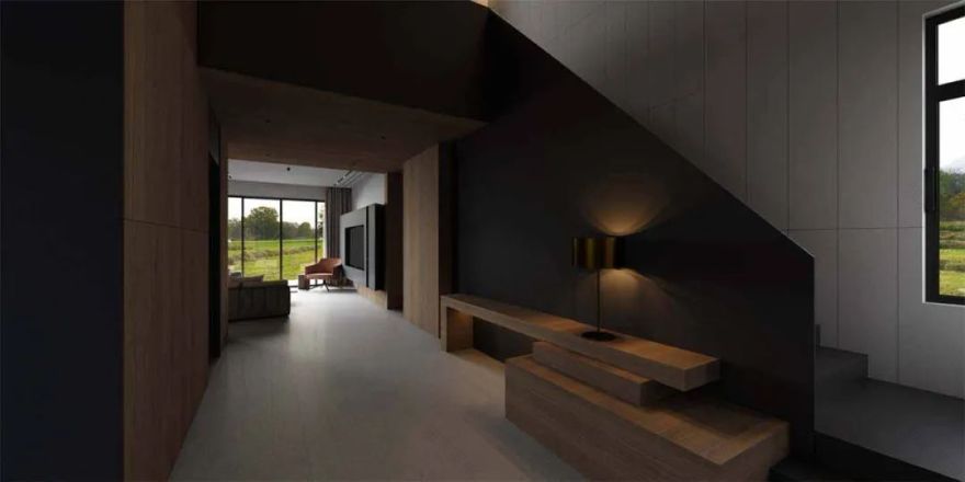 常恩设计 | 雅黑璞木极简风私宅,诠释空间高级感与时尚感-10