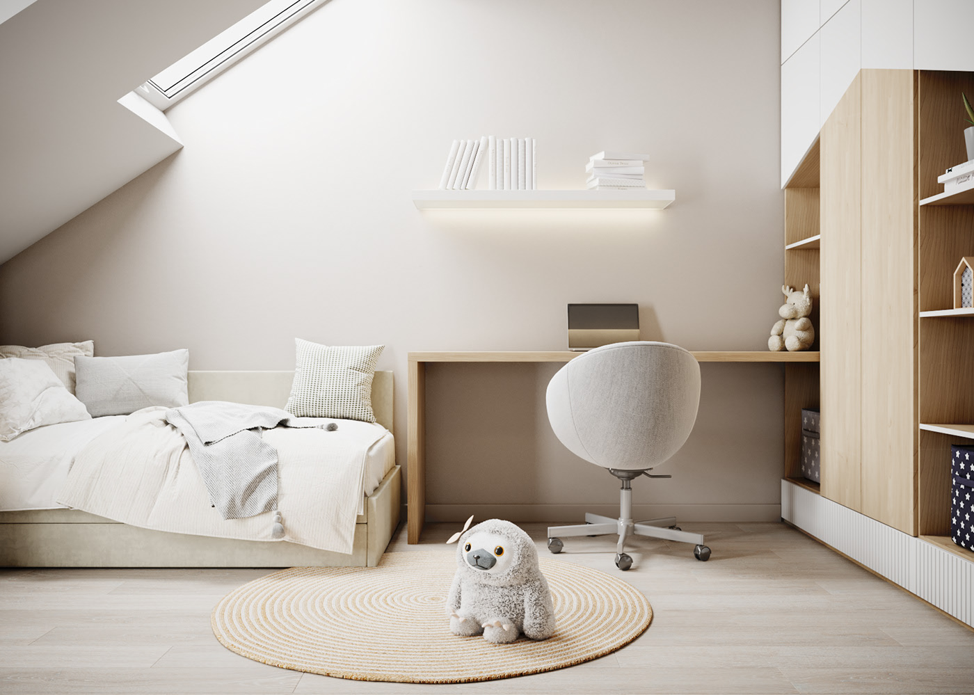 158㎡绿色+暖色系公寓 既清新又温暖-17