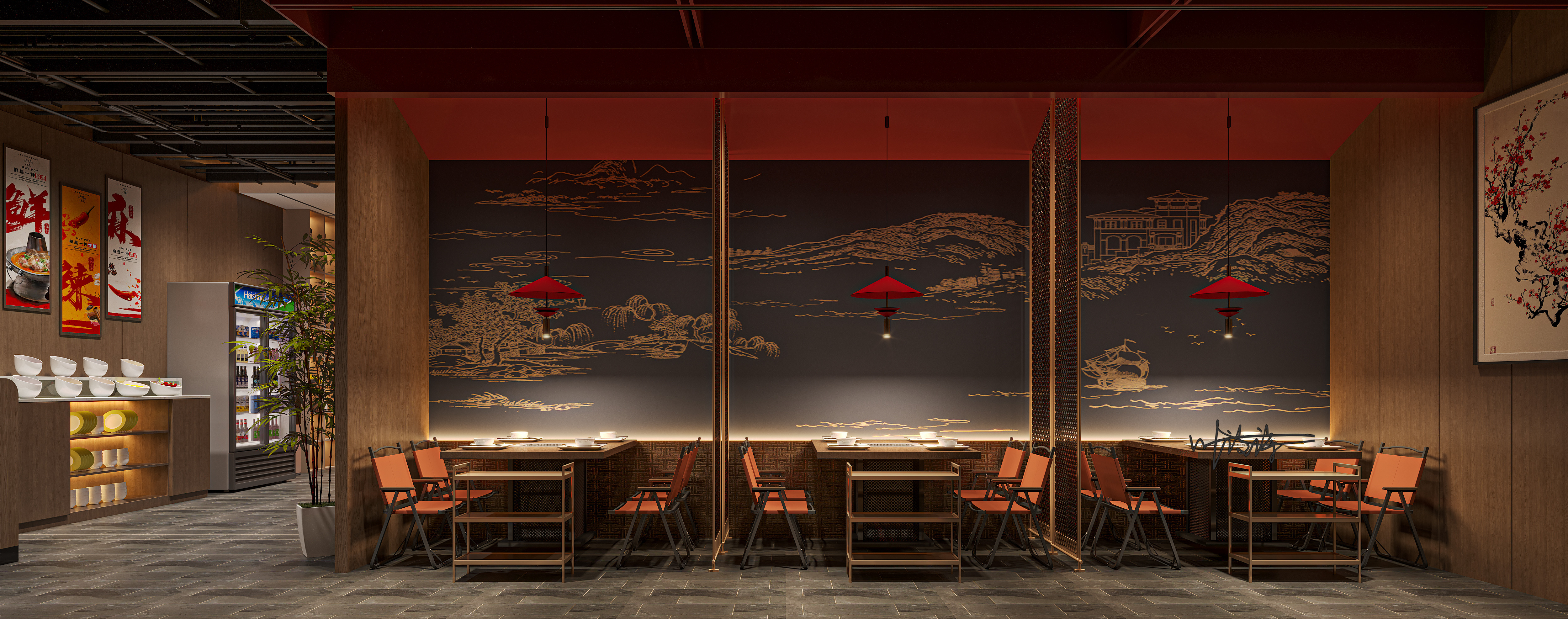 餐饮空间 中式火锅店-2