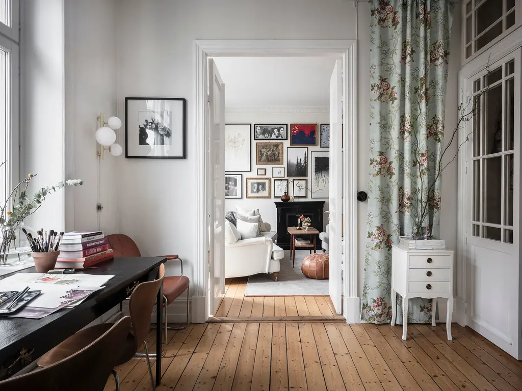 瑞典古宅中的灰色乡村厨房-22