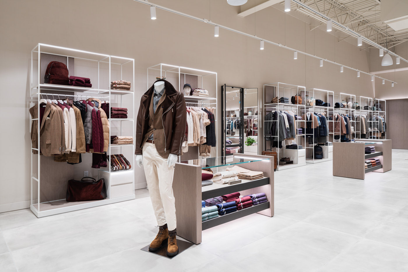 Minimalist Clothing Store Interior Design with Modular Display System-0