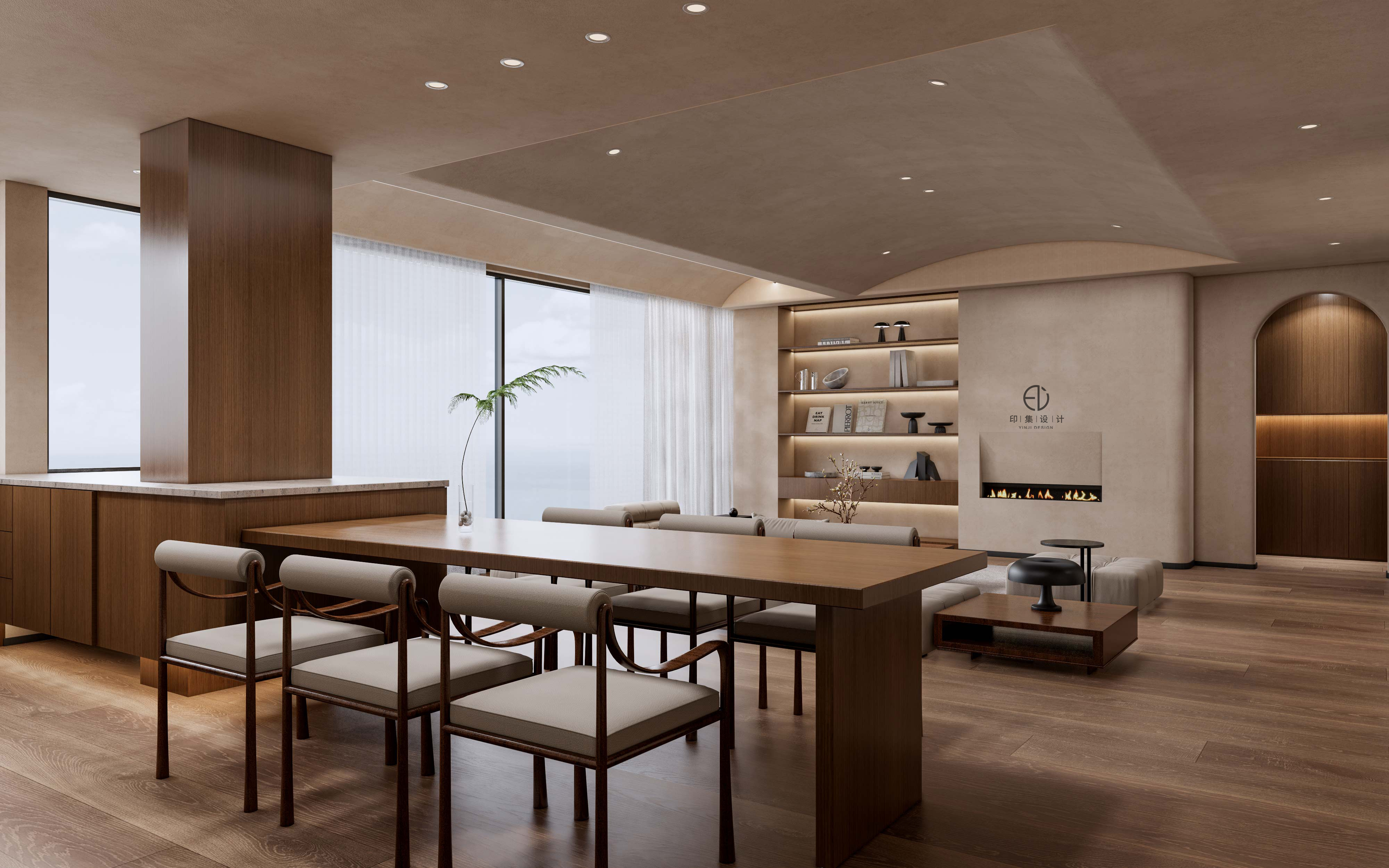 118㎡黑胡桃复古风，家的艺术氛围感-4