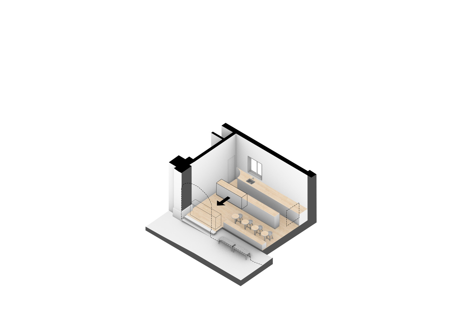慕尼黑香蕉冰淇淋店丨德国慕尼黑丨Martino Hutz Architecture-30