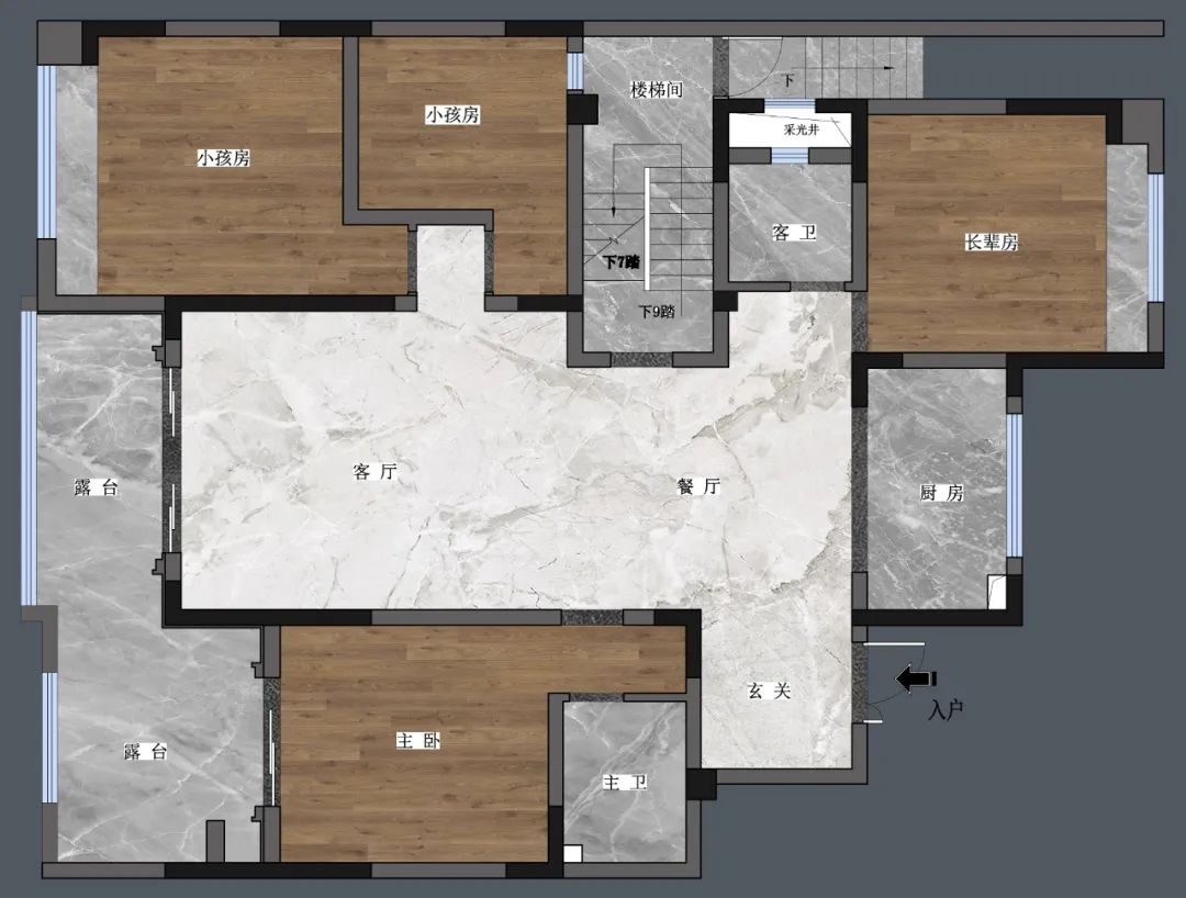 鹭岛荣府 220㎡现代美式轻奢家，温馨实用又充满艺术气息-25