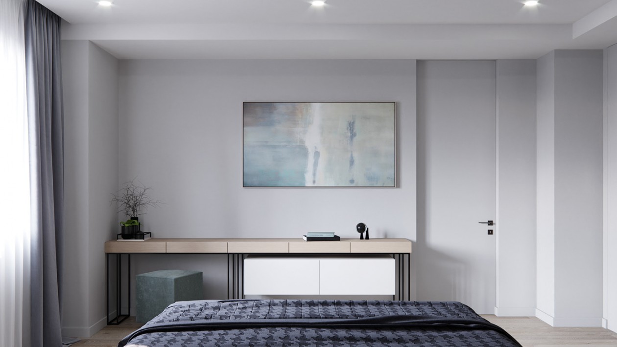 高级灰+原木 经典的自然生态材料和明快的家具相结合-23