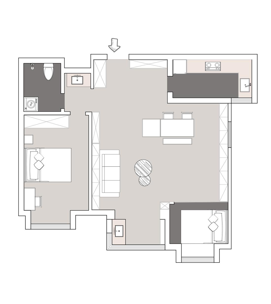 90㎡万科精装房惊艳改造-7