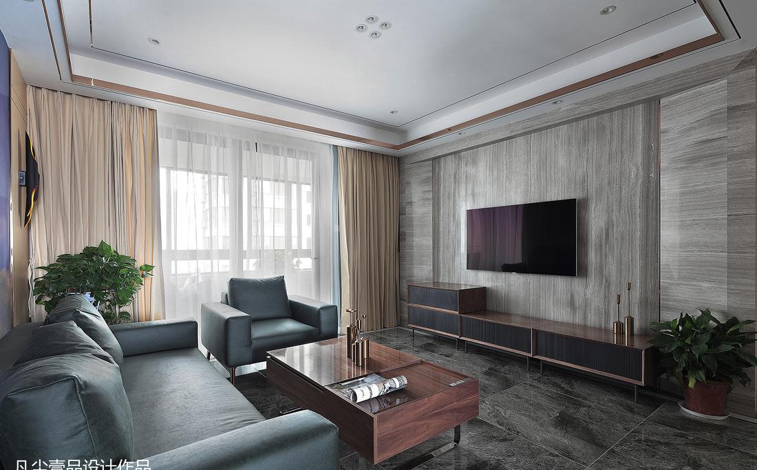 轻奢绿色玄关,精致山水空间-6