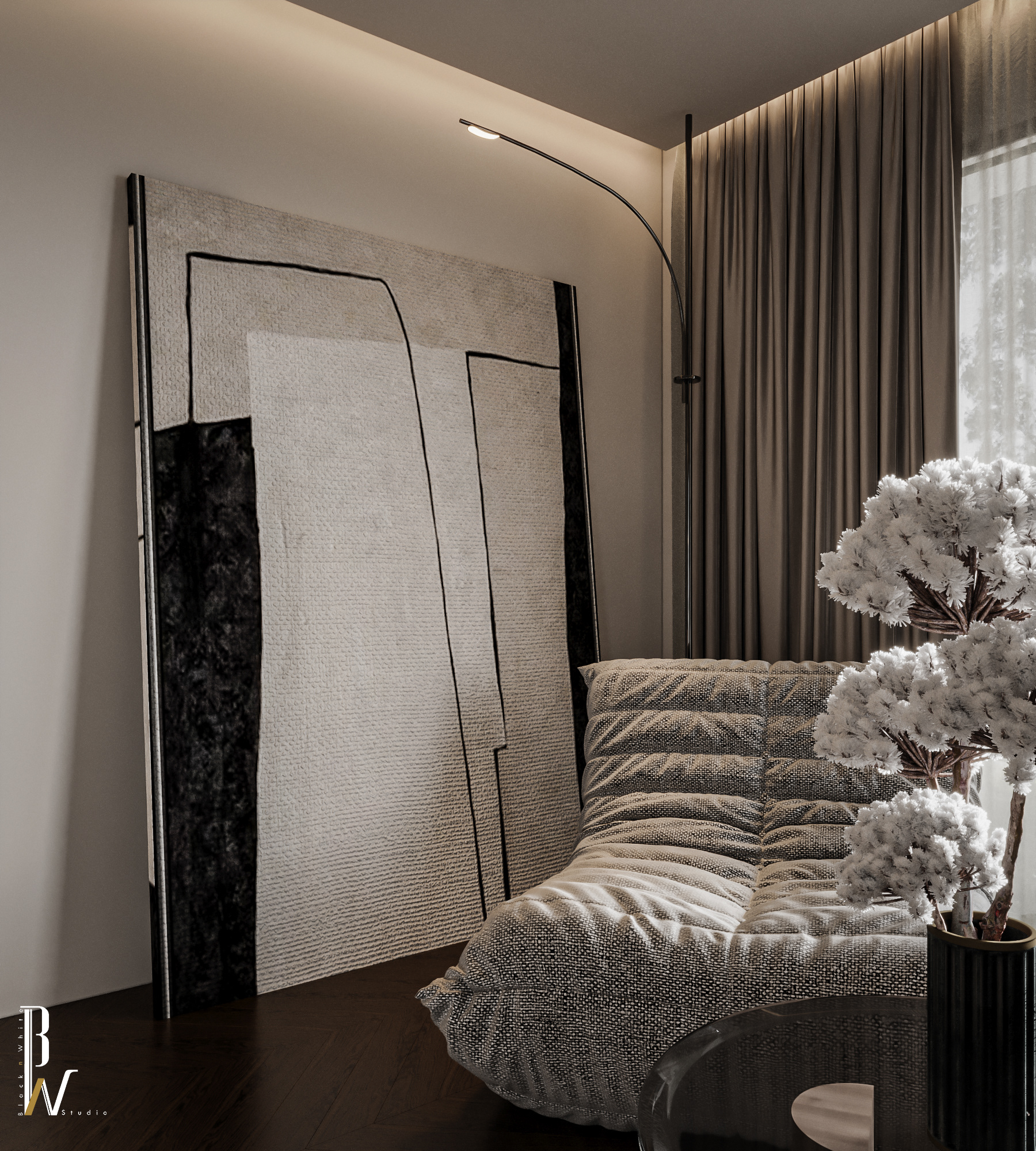 大厅和主卧室丨摩洛哥丨Black N White-19