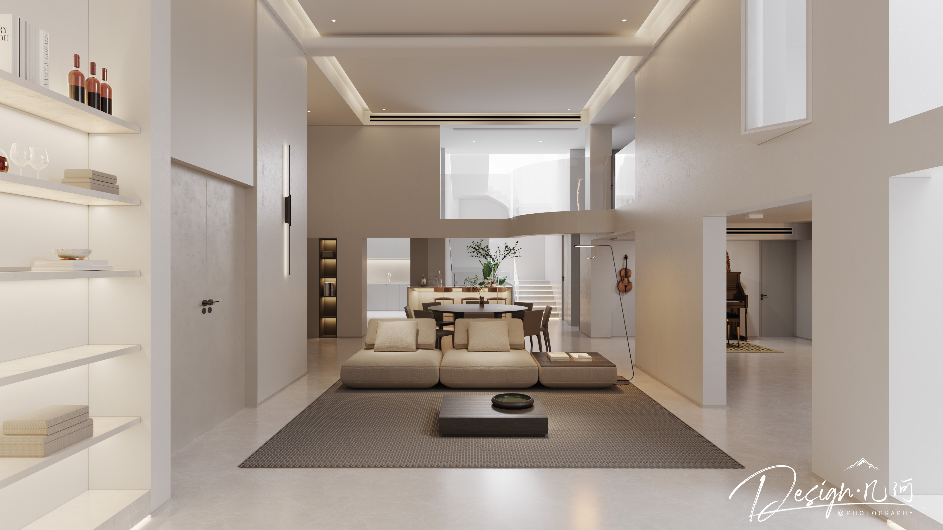 几何空间视觉表现 | 绿地内森庄园现代客餐厅-7