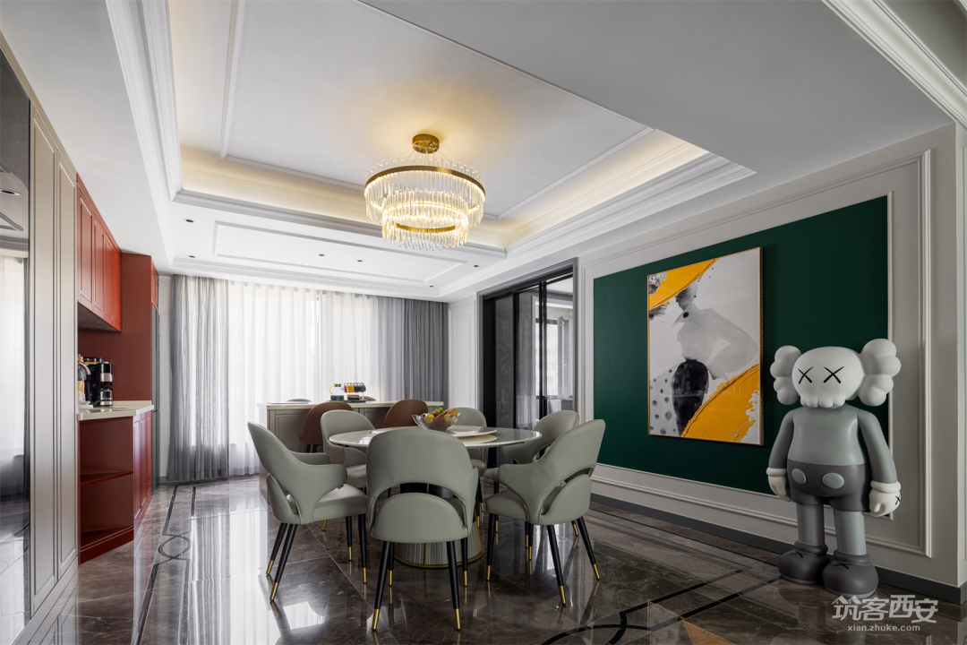 铜川荣耀壹品 · 撞色美式大平层设计丨中国铜川丨力创设计工作室-31