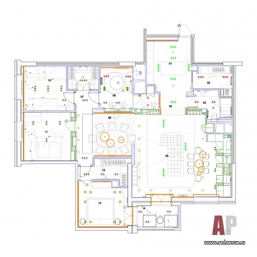 168平米深色民族风公寓室内设计丨Татьяна Смирнова,Джамшед Шодиев-46