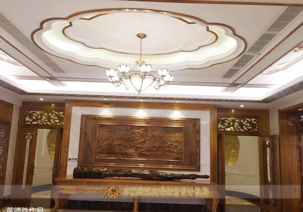 
中式高端会所吊顶设计 -0