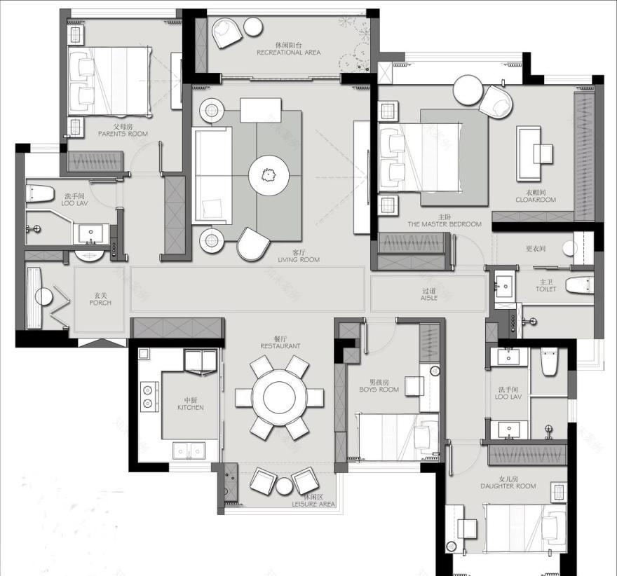 珠海板樟山新中式家居,三代同堂的东方美学之家-31