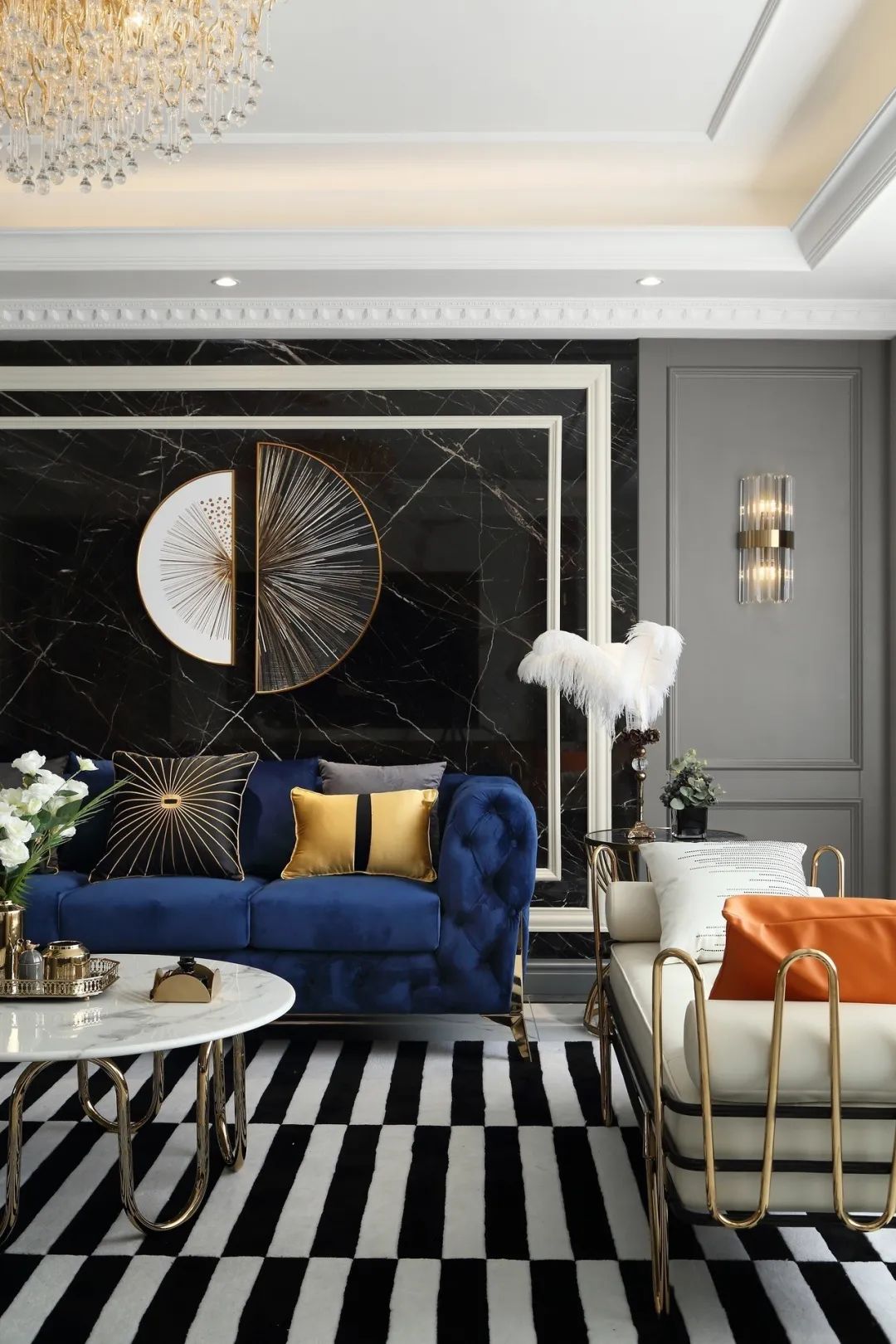 鑫界帝王国际样板间 | 现代轻奢风格下的古典艺术对话-12